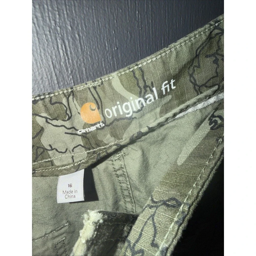 CARHARTT El Paso Size 16 Camo Outdoor Shorts - Picture 2 of 8